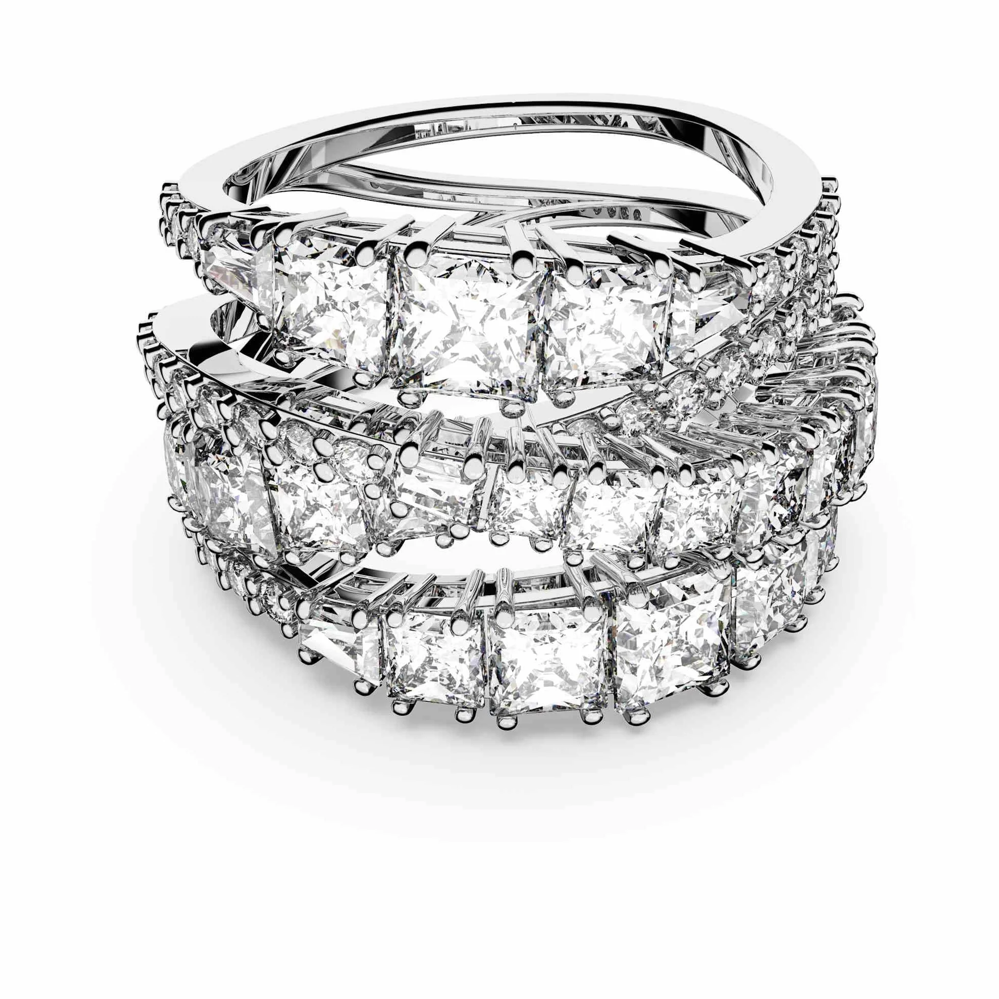 Swarovski Hyperbola bague, tailles mixtes, blanc, plaqué rhodium