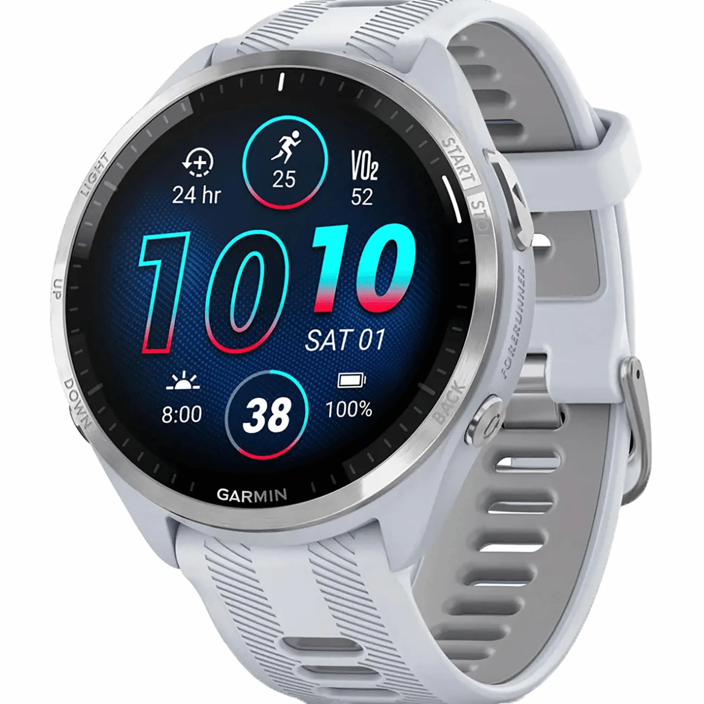 Garmin Forerunner 965 Quartz Smartwatch per Unisex, Whitestone/Grigio Polvere