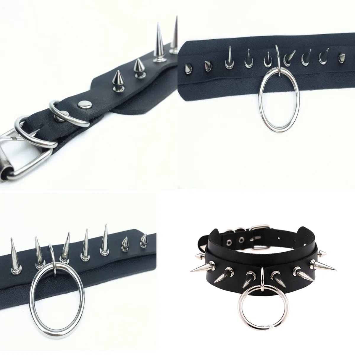 Colletto con Borchie Punk nero, Rivetto Collare, Girocollo con Borchie in Pelle, Per feste, rock, locomotive