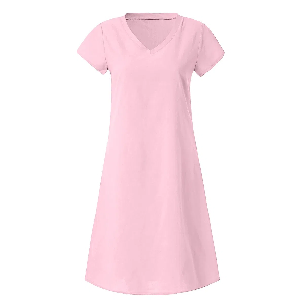 2026 Abito da donna in spugna di cotone a maniche corte con scollo a V