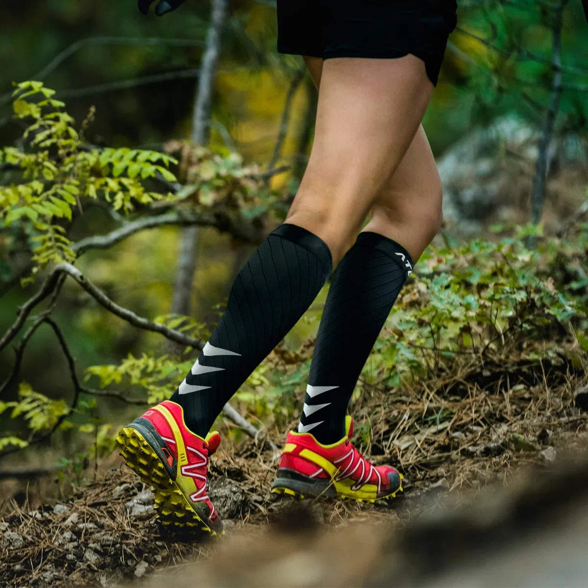 Calze Compressione Graduata Donna Uomo - Gambaletto Calze Elastiche a Compressione per Corsa, Ciclismo, Infermieri, Aereo, CrossFit - 1 Paio