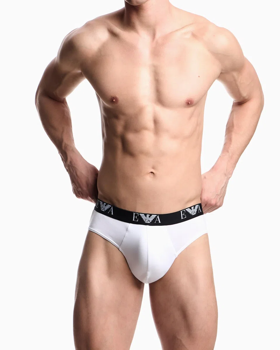 Emporio Armani Bold Monogram 3-Pack Brief Mutande da Uomo Uomo (Pacco da 3)