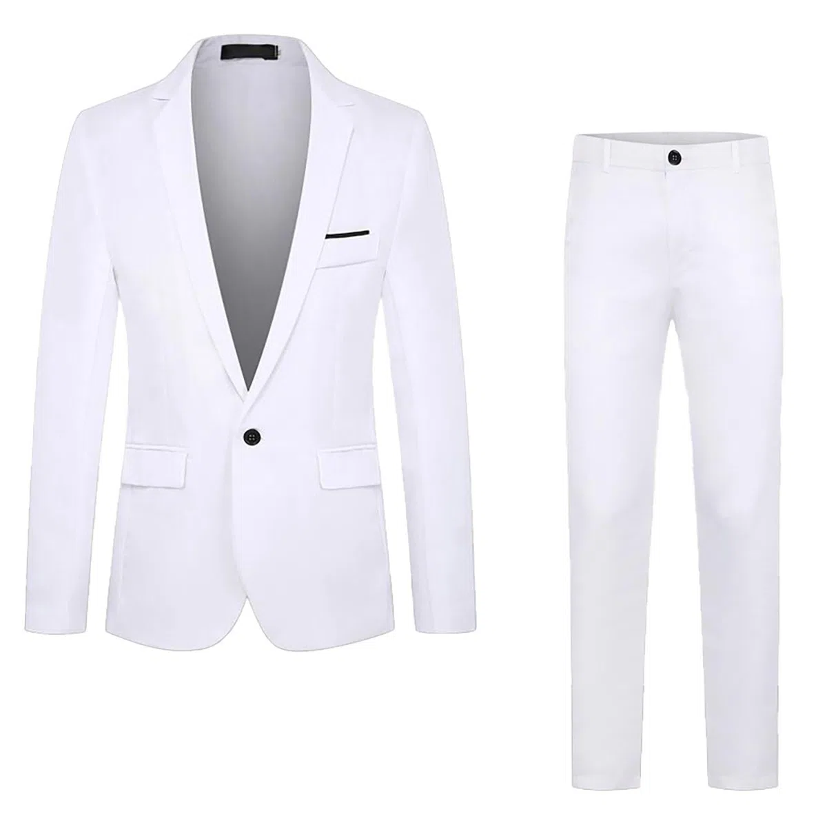 Generico Abito Uomo 2 Pezzi Tinta Unita Affari Blazer E Pantaloni Smoking Cerimonia Elegante Completo da Uomo con Un Bottone Wedding Business Abito da Sposa Dinner Slim Fit Casual Abiti da Lavoro