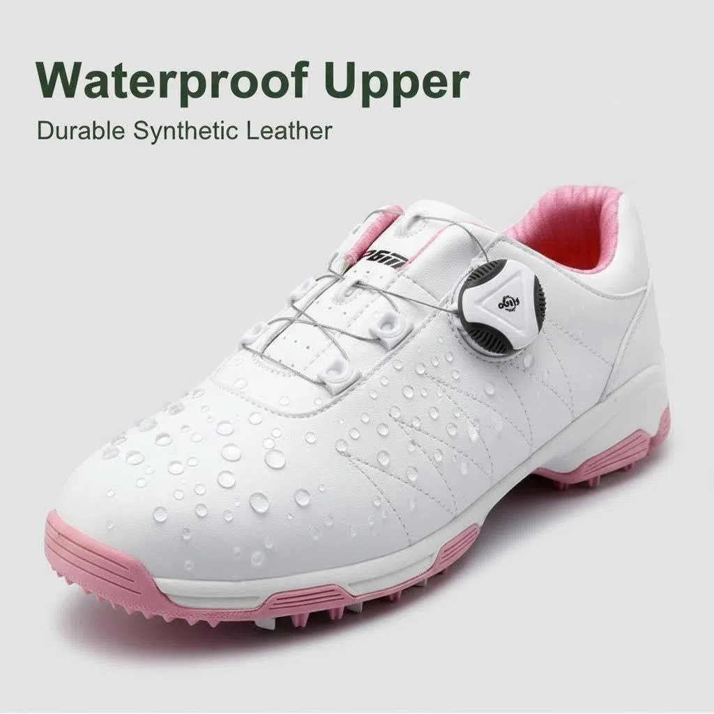 Scarpe da Golf Anti-Skid Impermeabili con Spikes per Le Donna