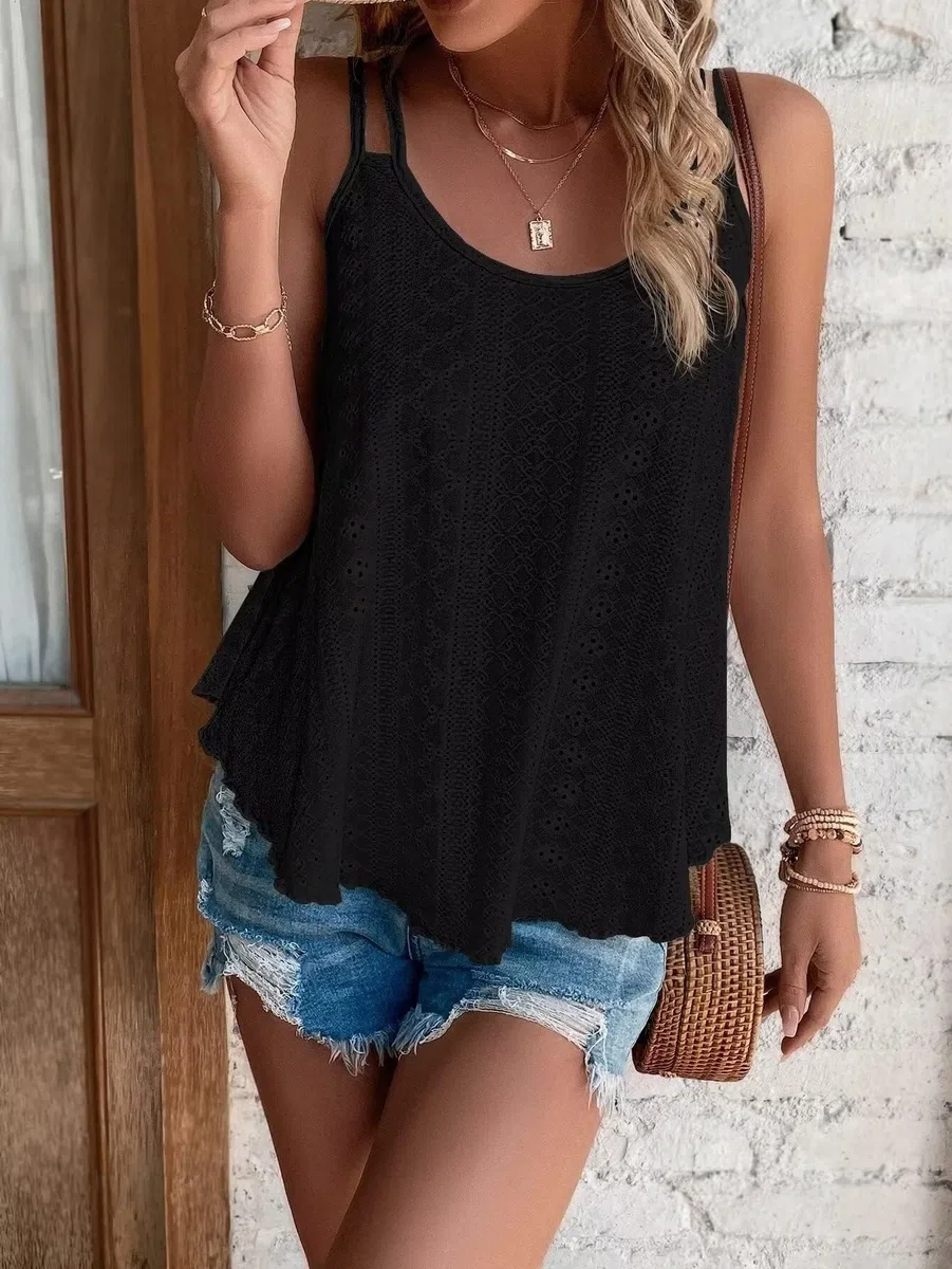 DUOEASE Canotta Donna Estive, Top Spaghetti Estivo Senza Maniche, Canottiera Donna Elegante