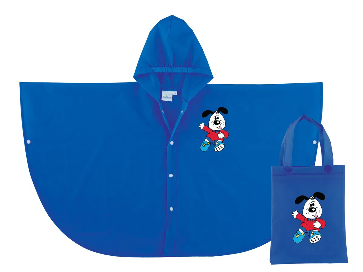 siggi Mantella Antipioggia Bambino e Bambina con Cappuccio + Borsina Omaggio | Taglie 3/4-5/6 Anni (Blu, 3-4 Anni)