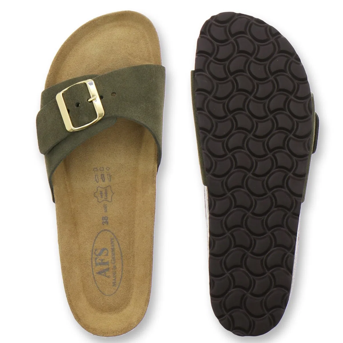 AFS 2112 - Pantofole da donna alla moda, in vera pelle di alta qualità, made in Germany