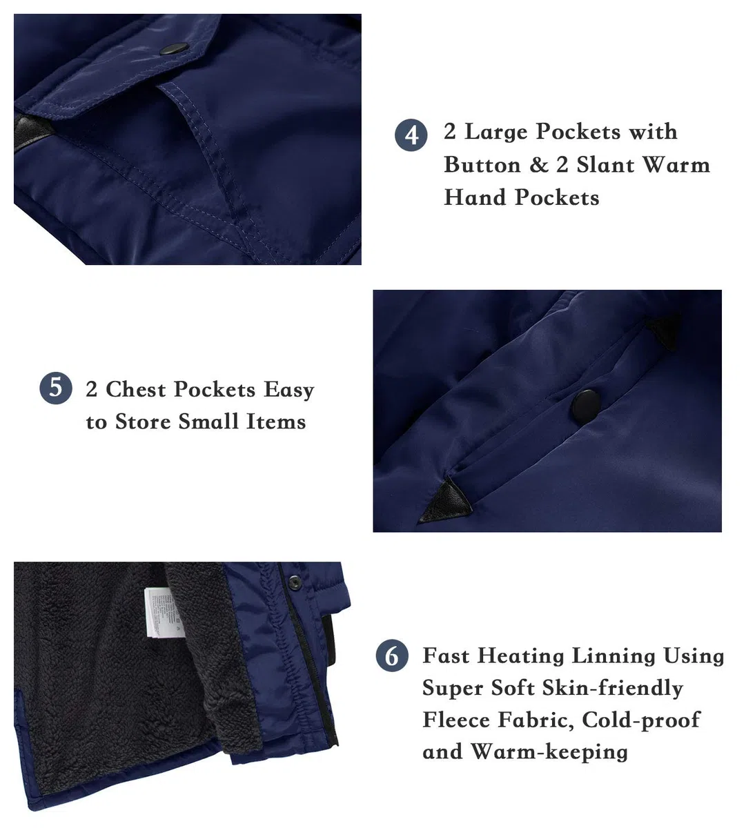 ZSHOW Giacca Invernale Caldo Antivento Parka Media Lunghezza Giubbotto con Cappuccio Pelliccia Capispalla Imbottito Idrorepellente Bambino