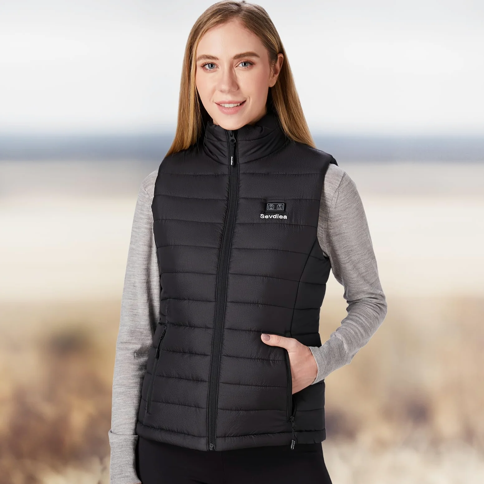 Gilet Riscaldato Donna con Batteria Inclusa 7.4V da 16000mAh, Ricaricabile Gilet Riscaldato con Batteria Inclusa