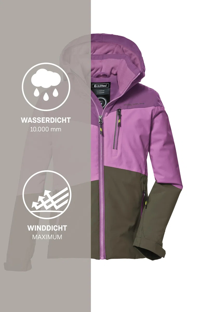 Killtec Kow 170 Grls Jckt Giacca funzionale con cappuccio e paraneve/giacca outdoor impermeabile Girl´s