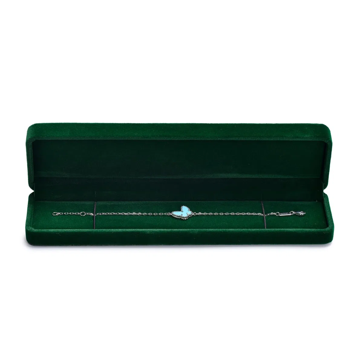 Oirlv Verde Velluto Scatola per Collana,Scatola Ciondolo,Bracciale Box Per San Valentino,Anniversario