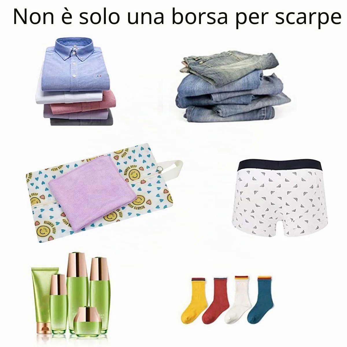 Sacchetti porta-scarpe da viaggio, borse impermeabili portatili con manico, per uomo/donna, Confezione da 8 graziosi modelli., x-large