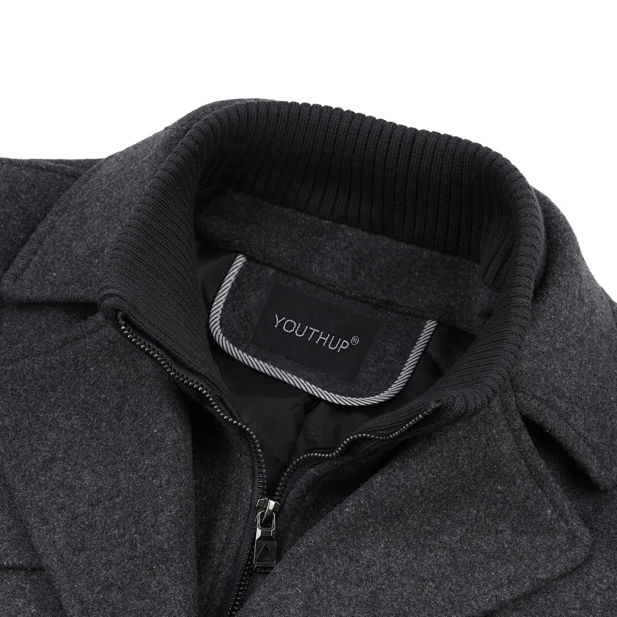 YOUTHUP Cappotto da Uomo in Lana Corto Invernale Spesso Cappotto Giacca Casual Regular Fit