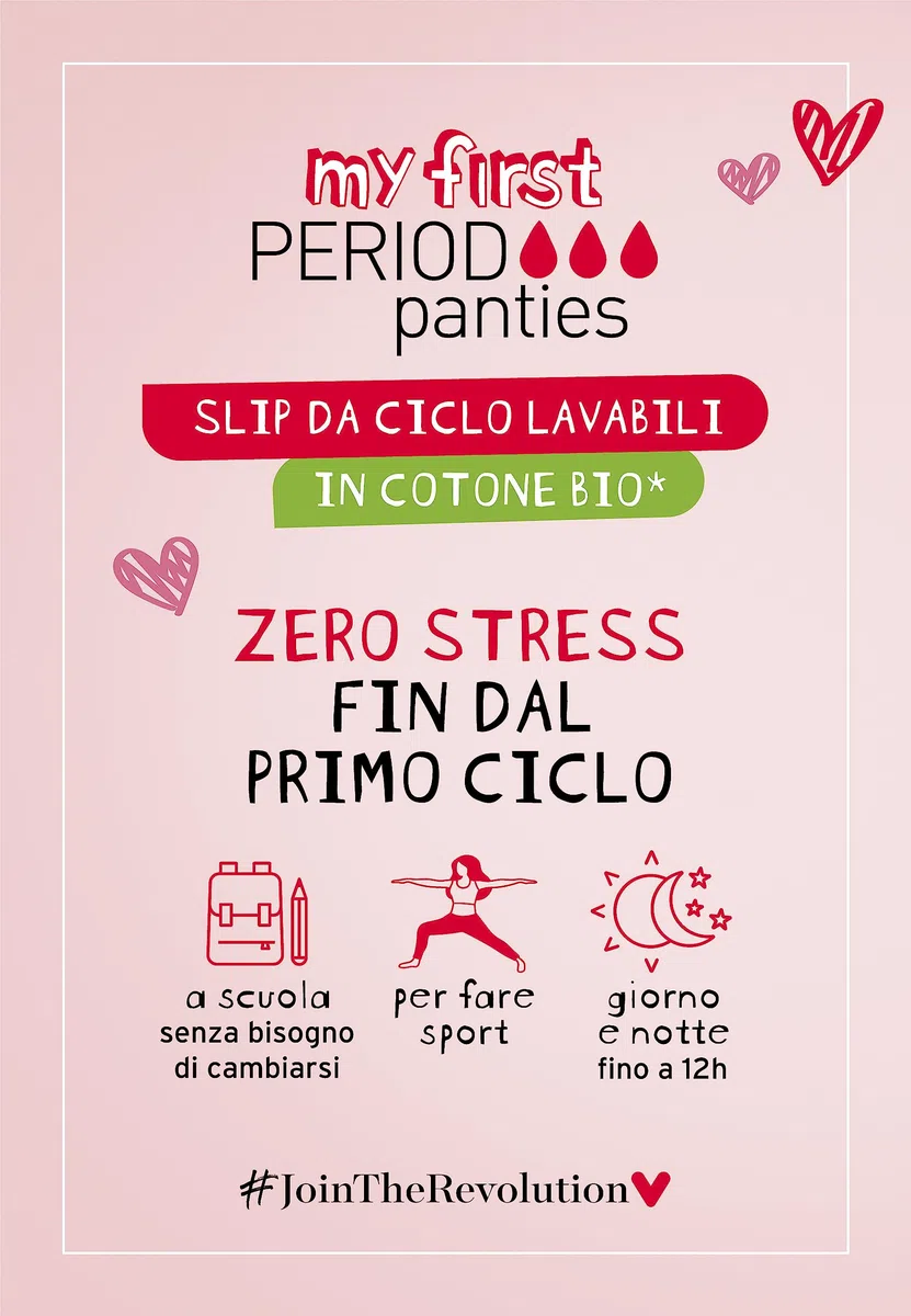 Lovable Slip da Ciclo Mestruale Flusso Abbondante in Cotone | Riutilizzabili e Assorbenti | My First Period Panties Bi-pack Bambine e ragazze x2