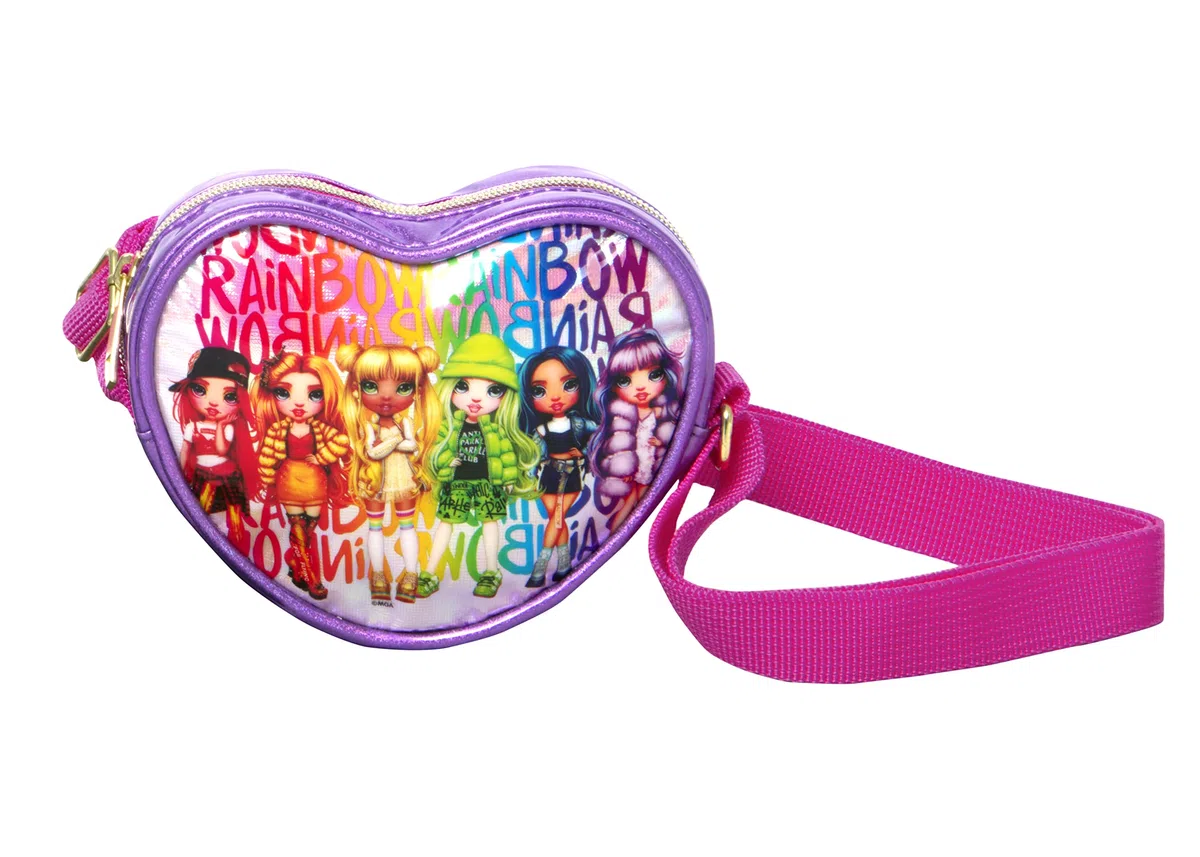 Franco Panini. Borsetta Rainbow High con Tracolla Forma Cuore per Bambina 15x11 cm