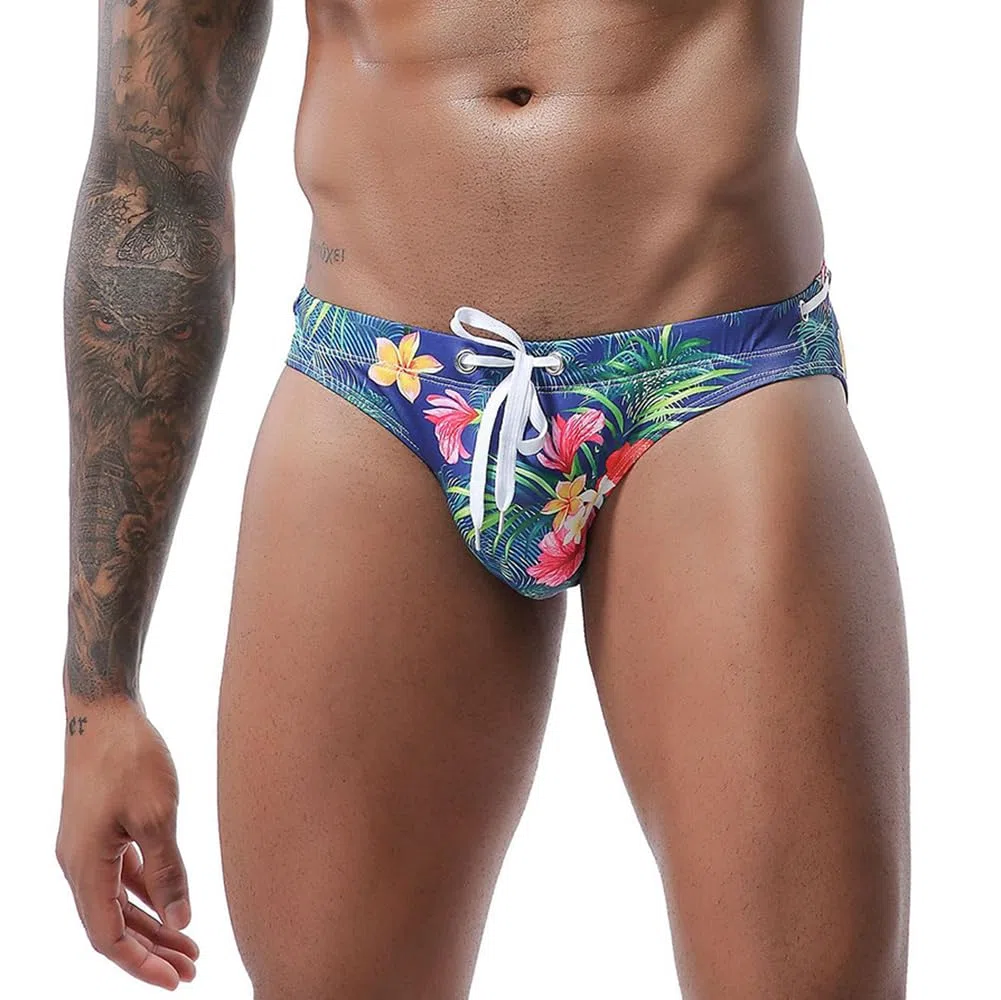 LikeJump Costume da bagno da uomo a vita bassa, a slip o a pantaloncini, per nuoto e surf