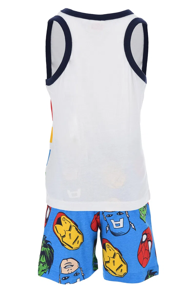 Marvel Avengers Pigiama per Ragazzi, Maglietta e Pantaloncini Set 2 Pezzi Ragazzo, Pigiama in Cotone per Bambino e Adolescenti, Taglia 4 a 10 Anni