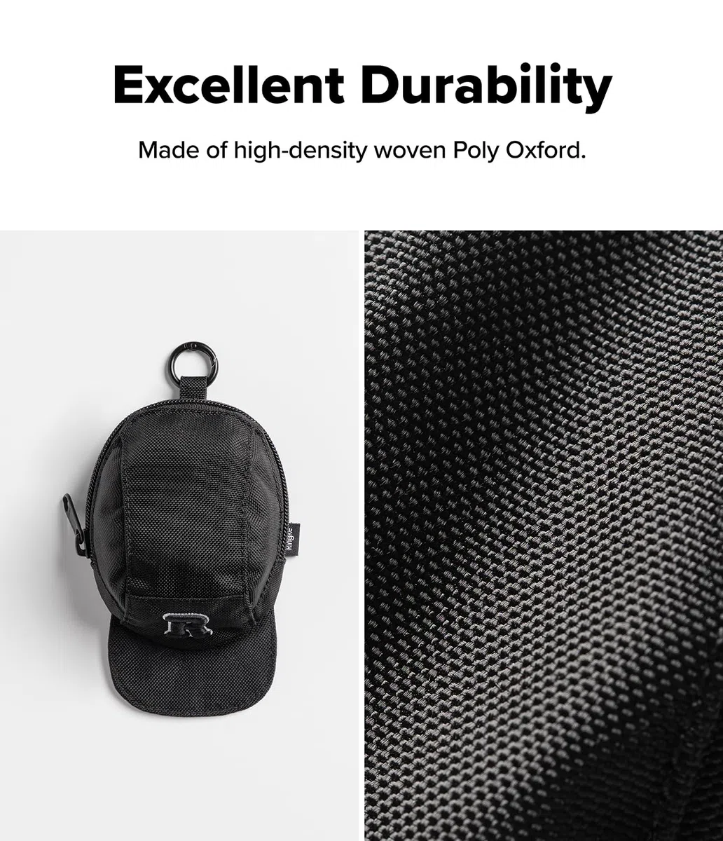 Ringke Cap Mini Pouch, Mini Borsa Portatile a Forma di Cappuccio per Auricolari, Monete, Chiavi, Carte e Piccoli Accessori - Black