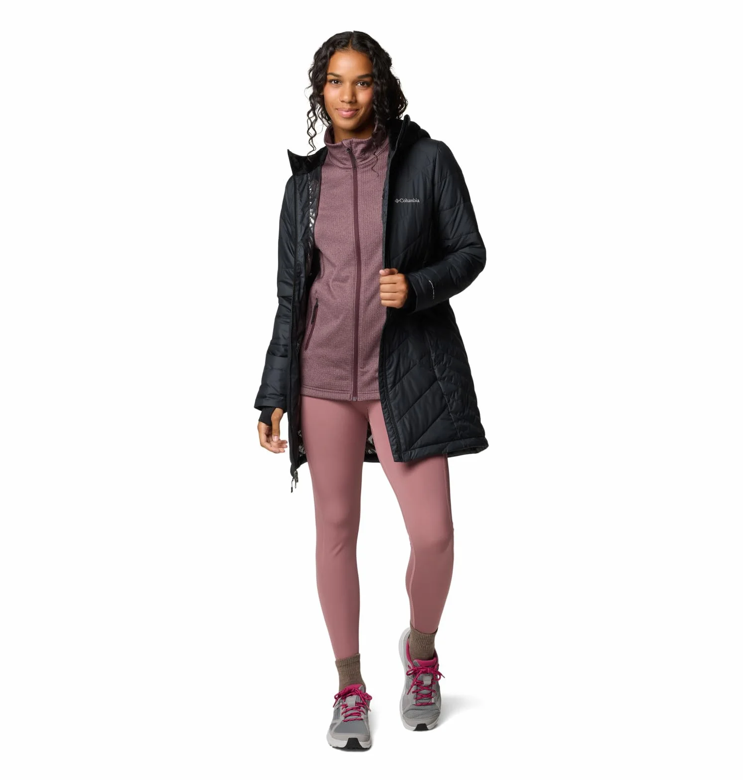 Columbia Heavenly Long Hooded Jacket, Piumino Con Cappuccio Donna