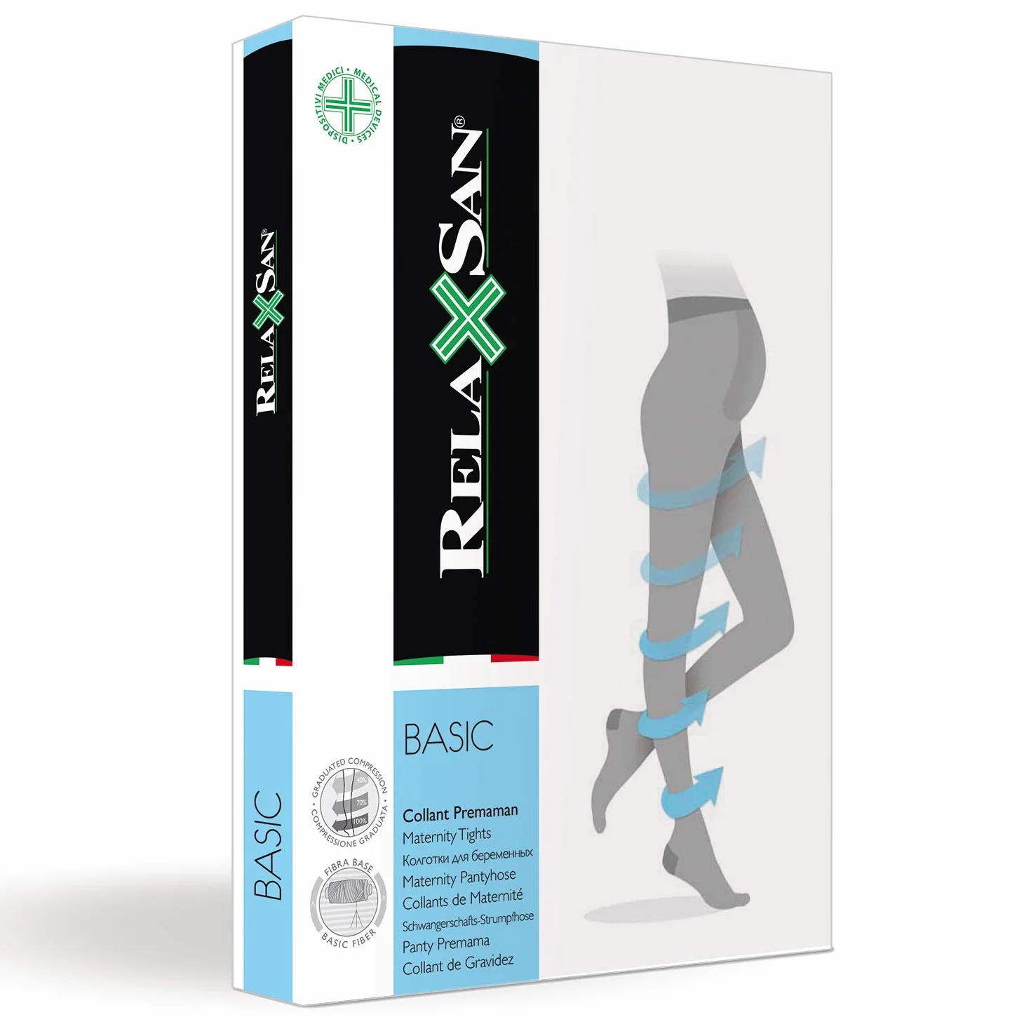 Relaxsan Basic 790 collant gravidanza 70 Den compressione graduata 12-17 mmHg