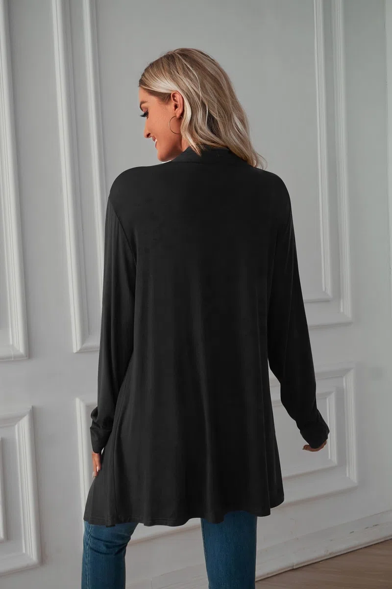 Cardigan Donna Lungo Manica Lunga Cardigan Leggero Estivo Autunnale Coprispalle Elegante Casual