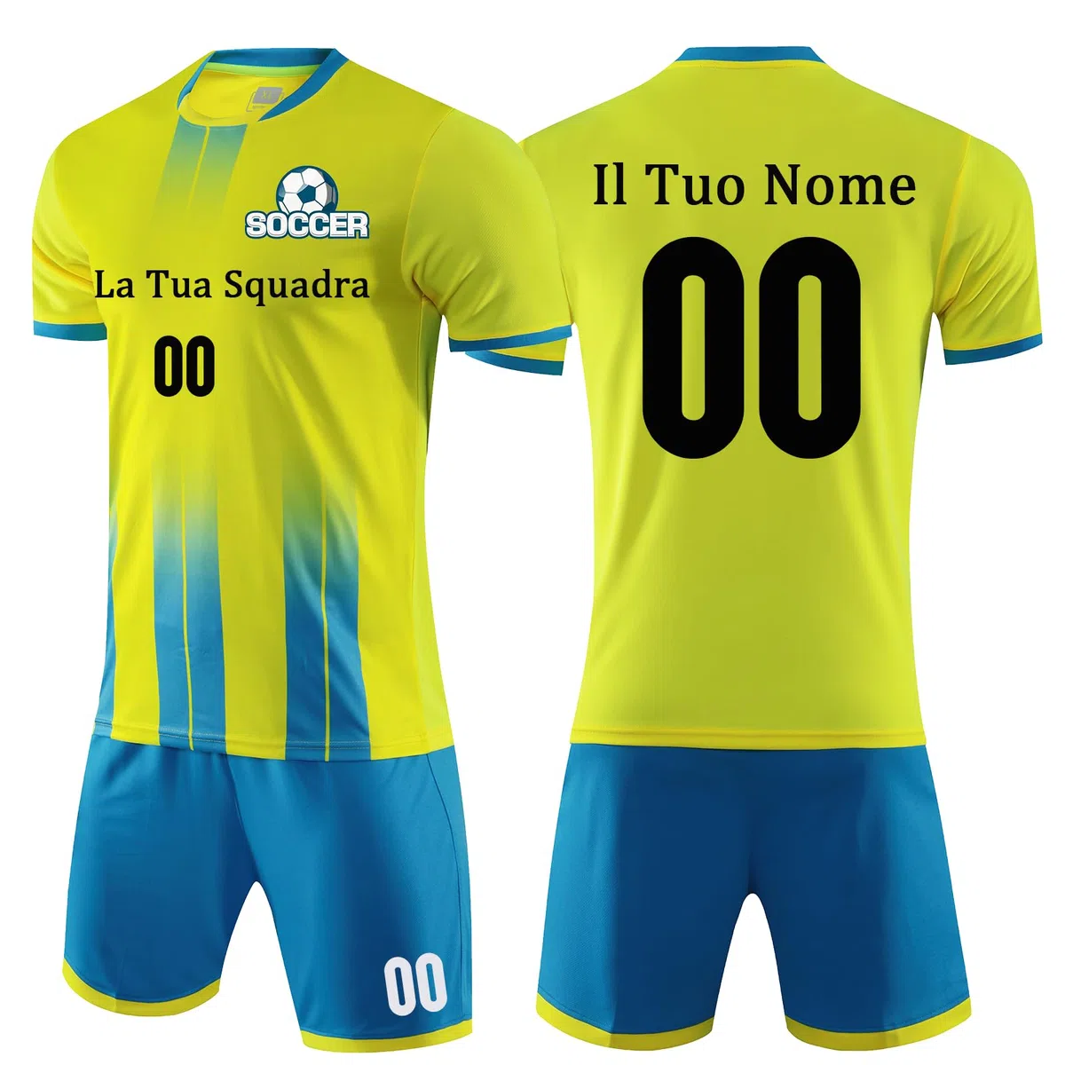 OPUTWDF Completo Calcio Personalizzabile la Maglia Set Divise e da Calcio Taglie da Bambino e Adulto Completino Calcio