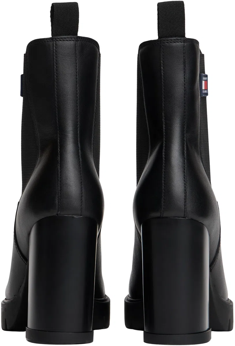 Tommy Jeans Donna Stivali Mezza Gamba Leather con Tacco