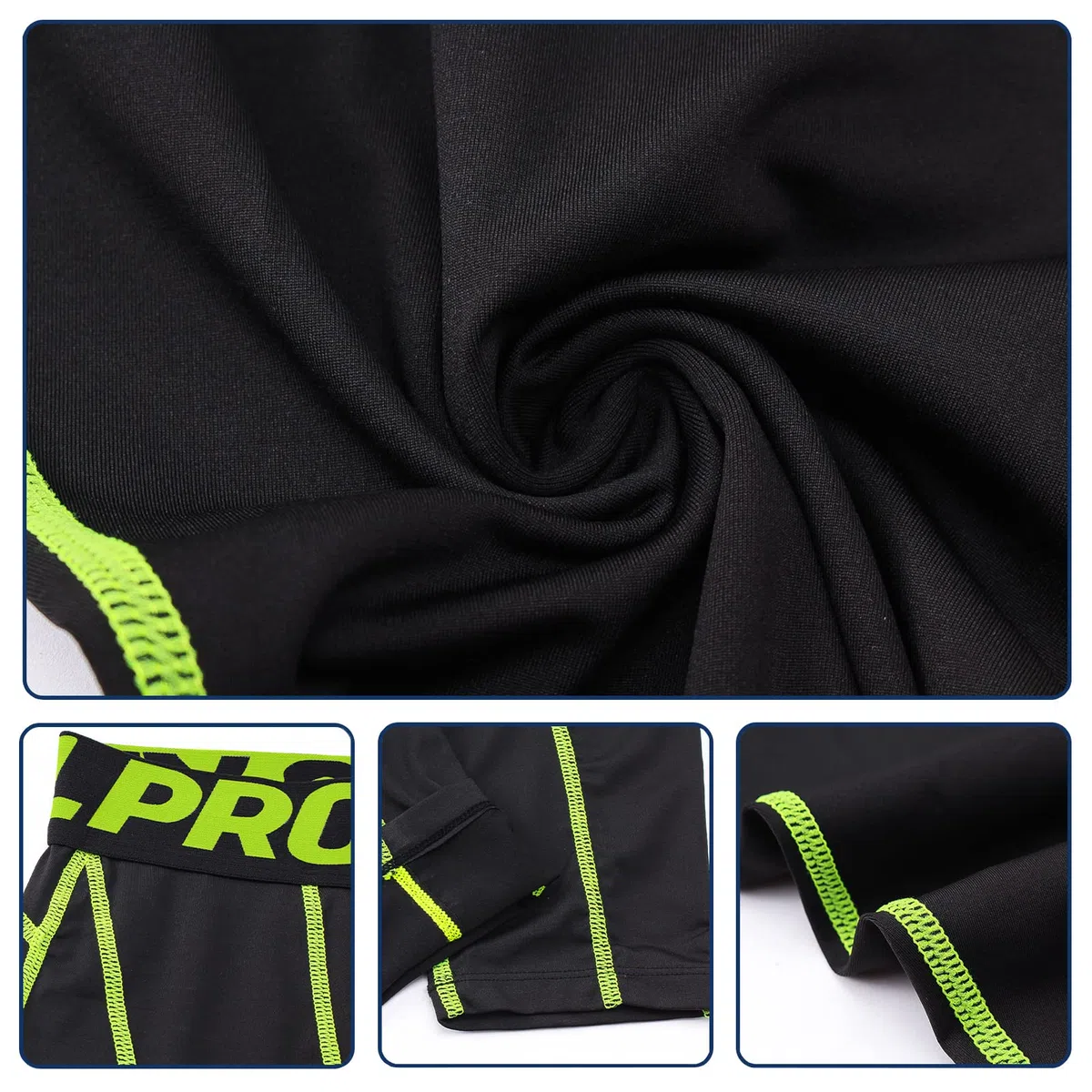 Leggings Sportivi Uomo 3/4 Pantaloni a Compressione, Asciugatura Rapida Calzamaglia Baselayer for Gym Jogging Running Palestra