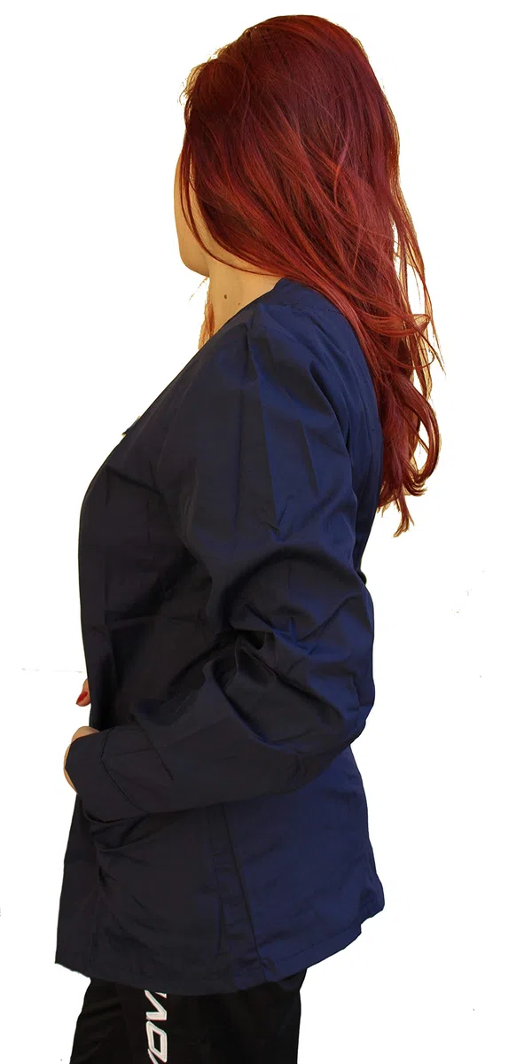 Camici da Lavoro Donna con Zip,Maniche Lunghe, per Estetista, Parrucchiera, Alimentari, Colf, Cameriera