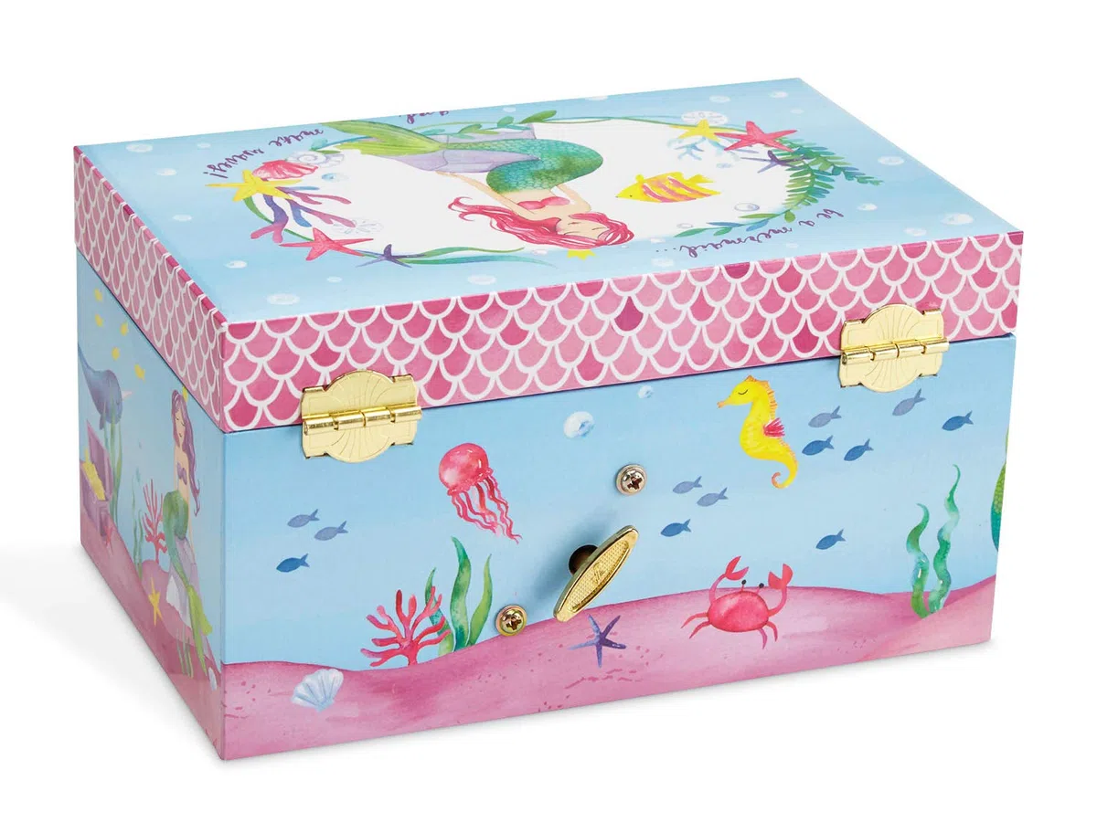 Jewelkeeper - Carillon portagioielli con Sirena e set di gioielli per bambine - 3 regali a tema sirena per ragazze