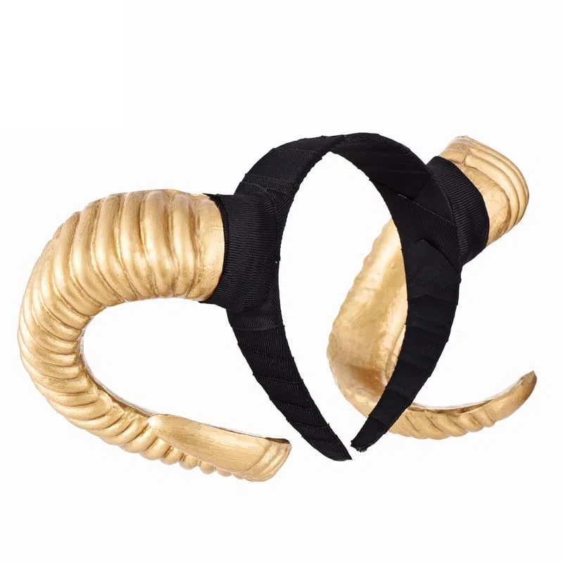 Cerchietto per capelli in corno di pecora gotico per Halloween, accessorio per cosplay, decorazione per feste, cosplay, copricapo