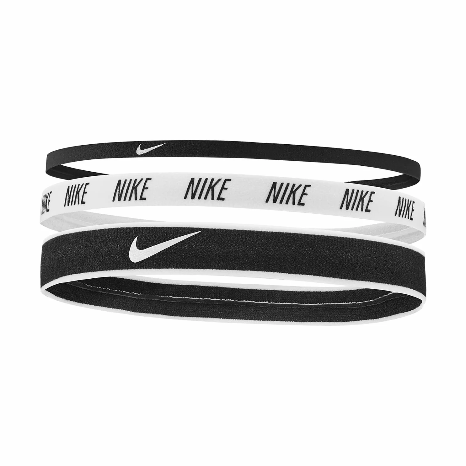 Nike Mixed Width 3PK Fascia per capelli da donna Black/White/Black One Size