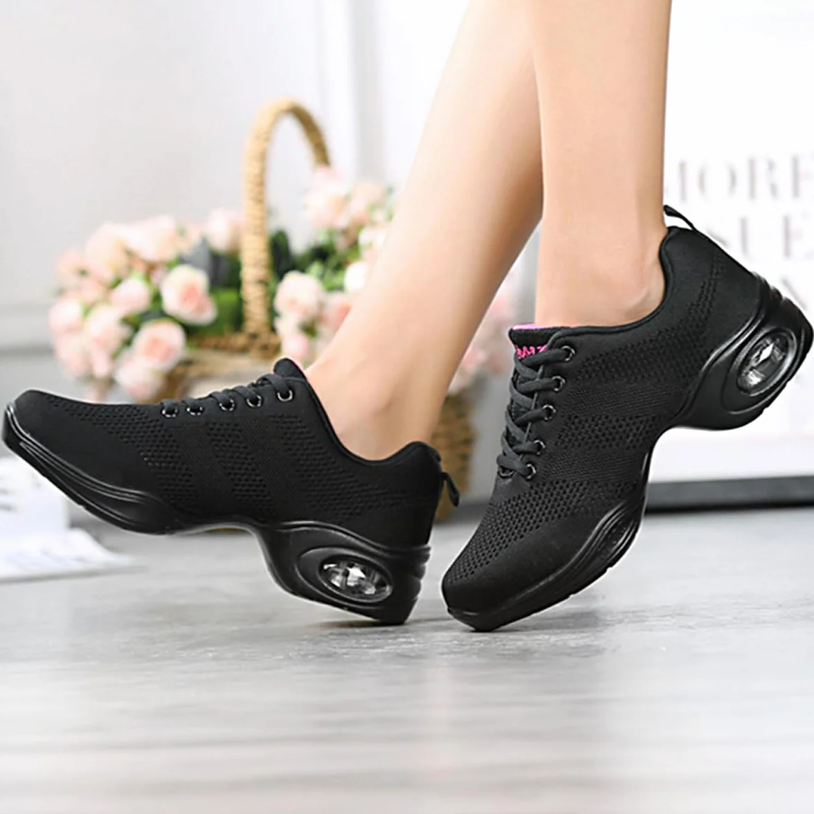 Hixingo Scarpe da Ballo Sportive Donna Fitness Ginnastica Sneakers Scarpe da Running Casual Traspirante Antiscivolo Jazz Moderno Comode Classiche Scarpe Danza Sneakers