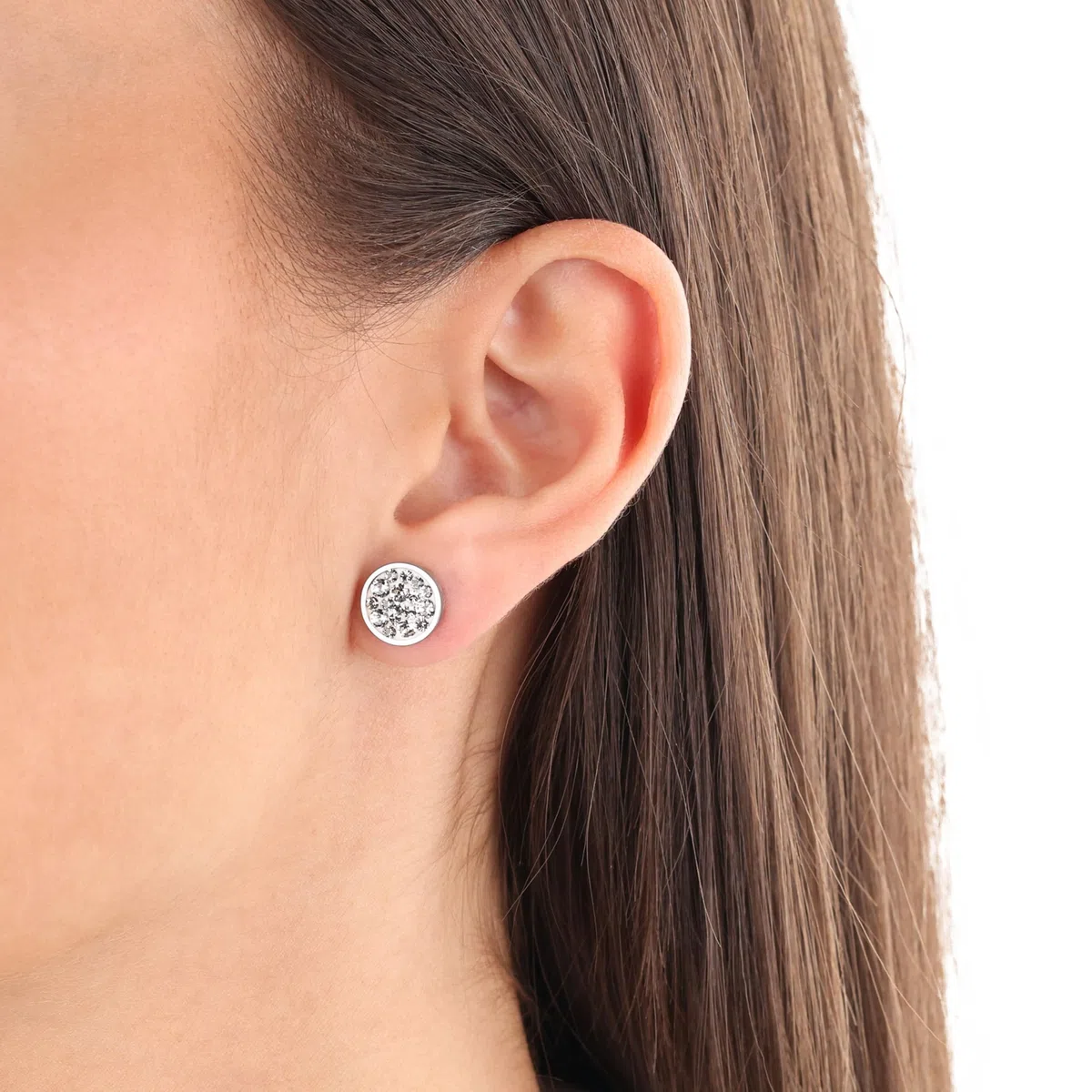 s.Oliver Orecchini a bottone in acciaio inossidabile/argento sterling 925 da donna, orecchini, forniti in confezione regalo per gioielli