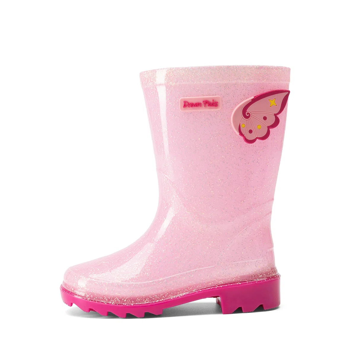 DREAM PAIRS Stivali da Pioggia con Paillettes per Bambine, con Suola Antiscivolo e Fodera Comoda, per Bambine e Bambini