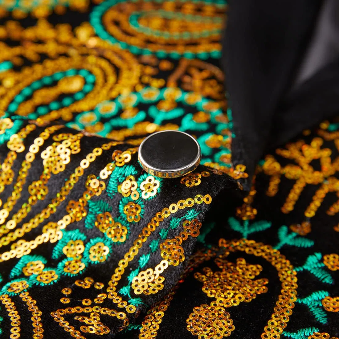 Giacca da Uomo con Paillettes Lucide Giacca Classica da Abito Floreale Moda, Adatta per Feste, Matrimoni, Banchetti, Balli