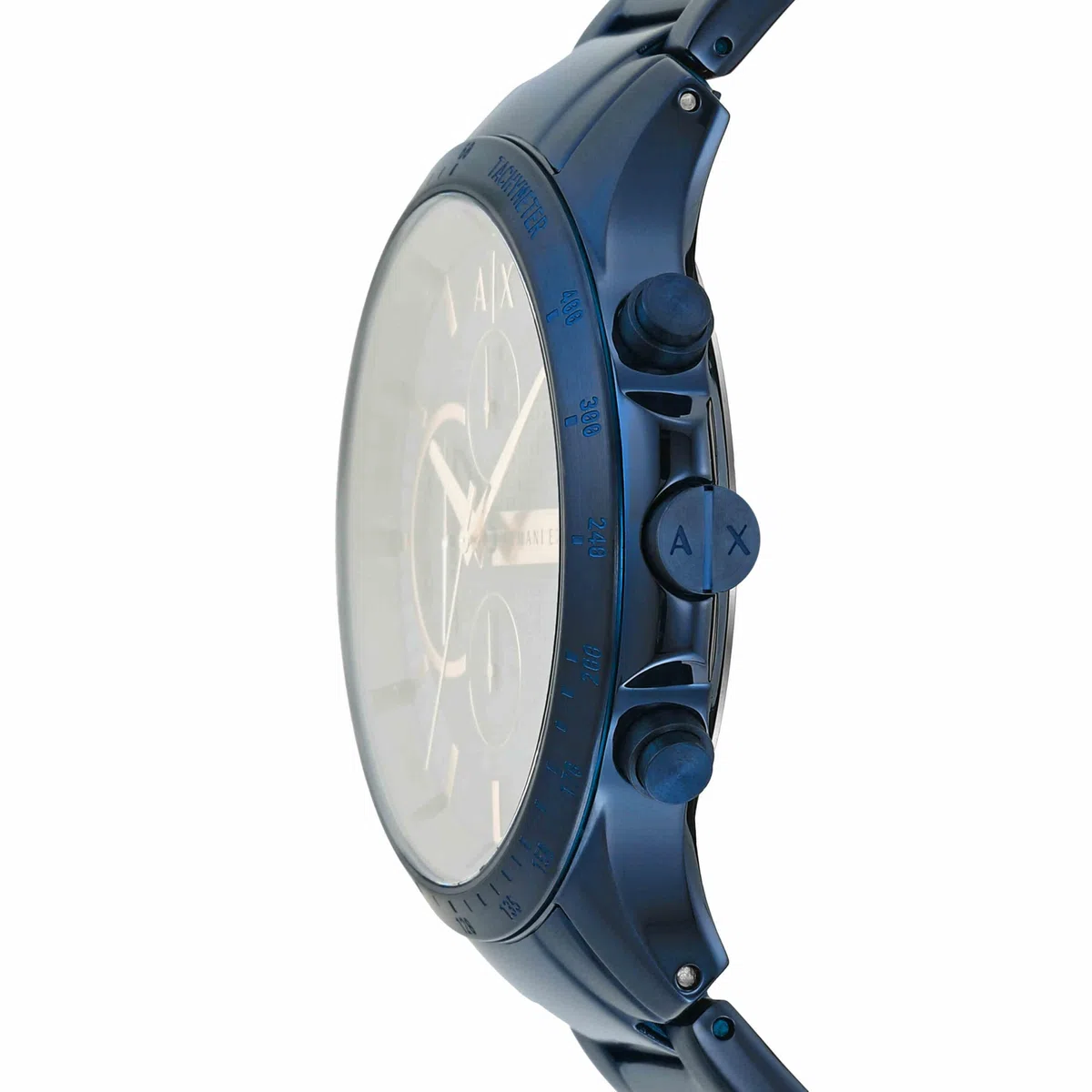 Armani Exchange Orologio per uomo, Movimento cronografo al quarzo e cassa da 46 mm con cinturino in acciaio