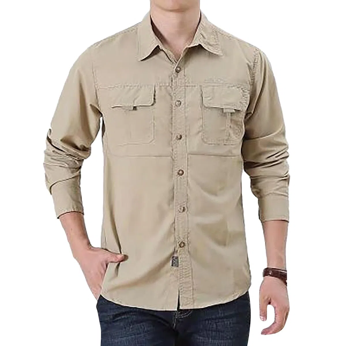 Camice Lavoro Uomo, Camicia Uomo Cotone Manica Lunga Button Down con Tasca Camicie da Lavoro Manica Lunga con Bottoni Shirts con Tasca vestibilità Classica Camicia Sportiva Abbigliamento Lavoro Uomo