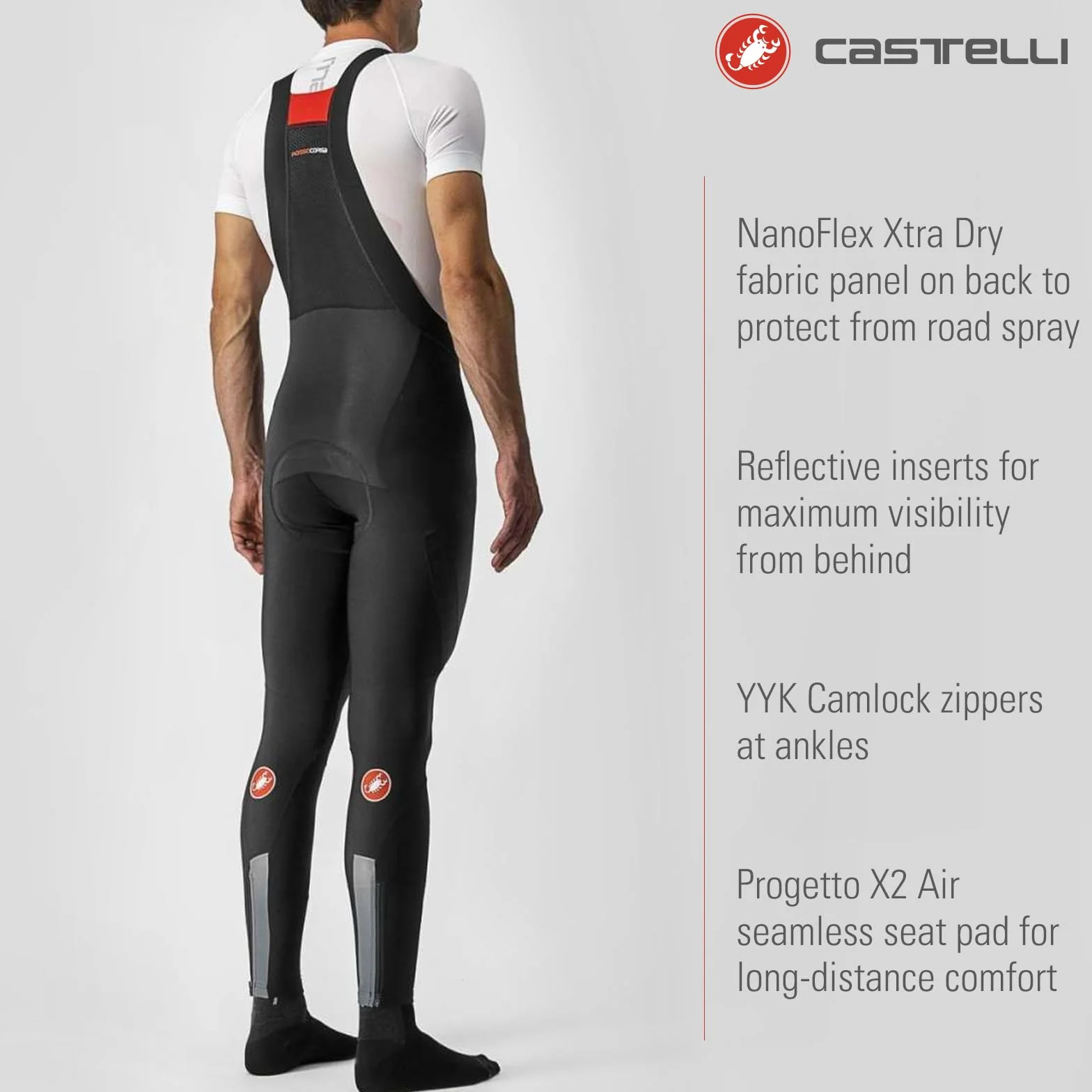Castelli - Sorpasso Ros Bibtight, Pantaloncini Ciclismo Uomo