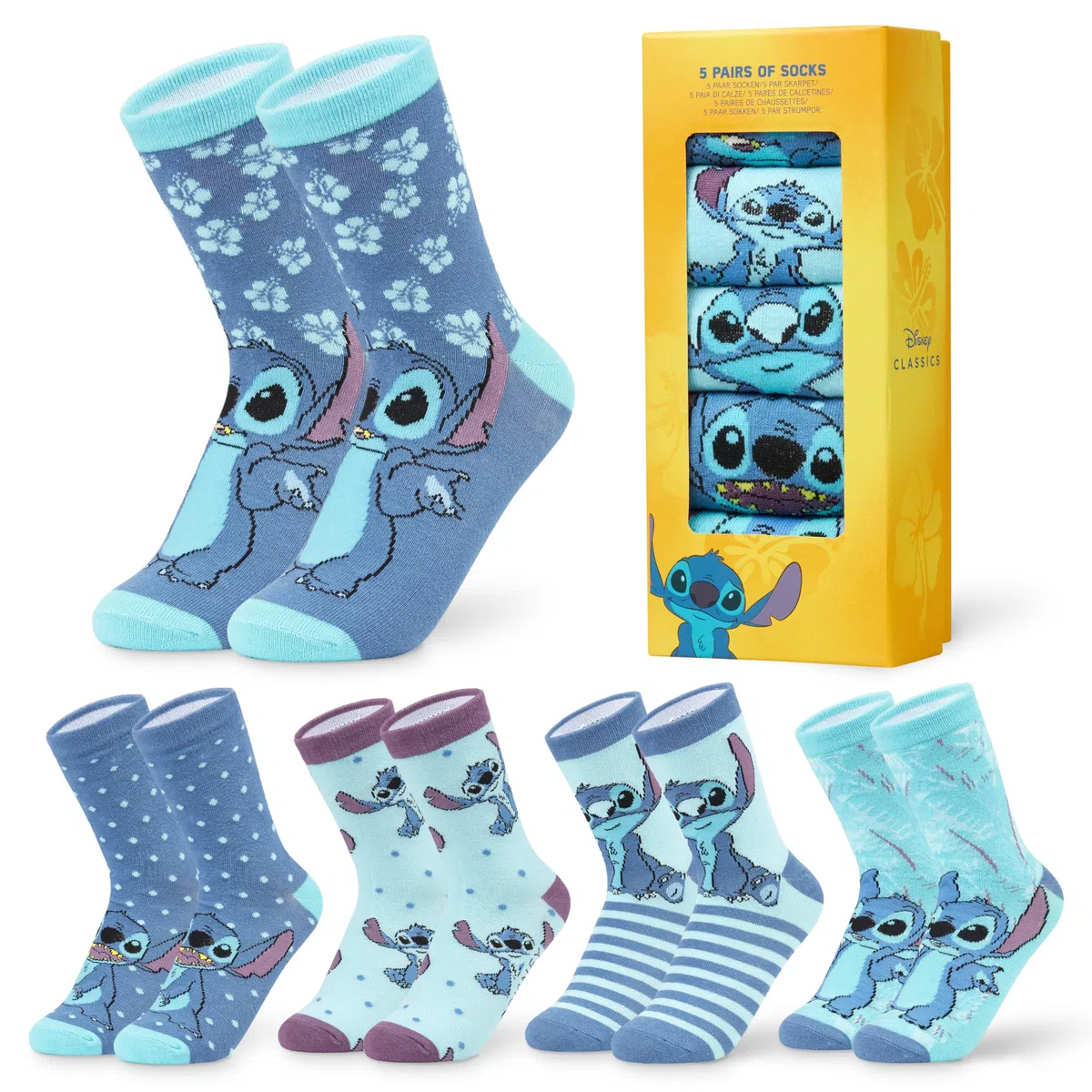 Disney Polpaccio Calzini Donna EU 35-41, Pacco da 5 Morbido Novità Calze, Calzini Caldi Donna, Idea Regalo Accogliente