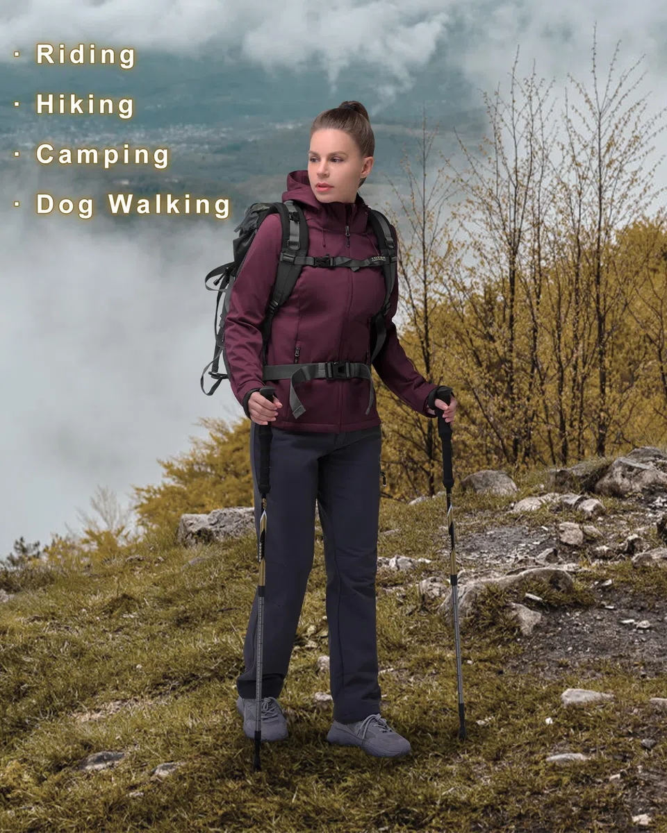 33,000ft Giacca softshell da donna, impermeabile, antivento, traspirante, da corsa, leggera, con cappuccio, per corsa, ciclismo, escursionismo, primavera, autunno