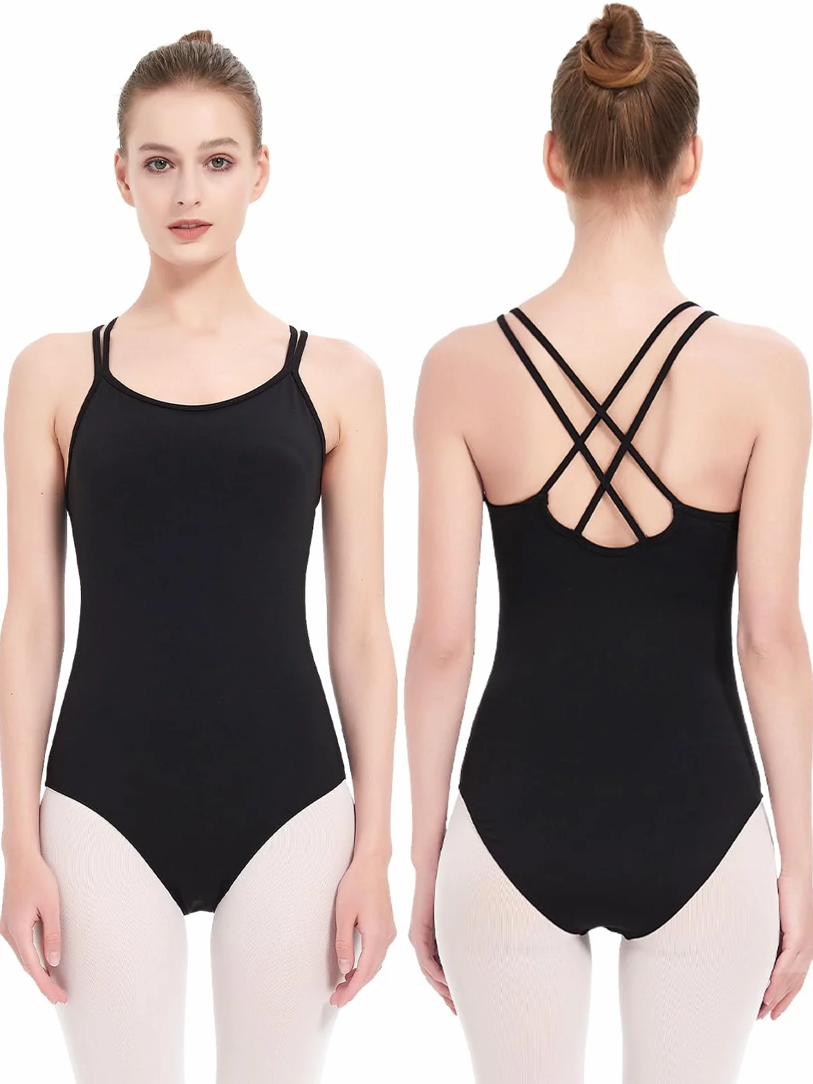 Body Danza Classica Donna Camisole Ginnastica Artistica Nero Balletto Alta Elasticità