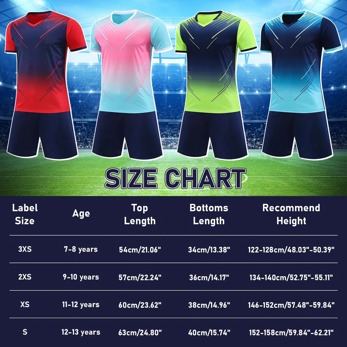 Maglia da Calcio Ragazzi Asciugatura Rapida 2 Pezzi Traspirante Leggero Abbigliamento Sportivo per Bambini 7-13 Anni