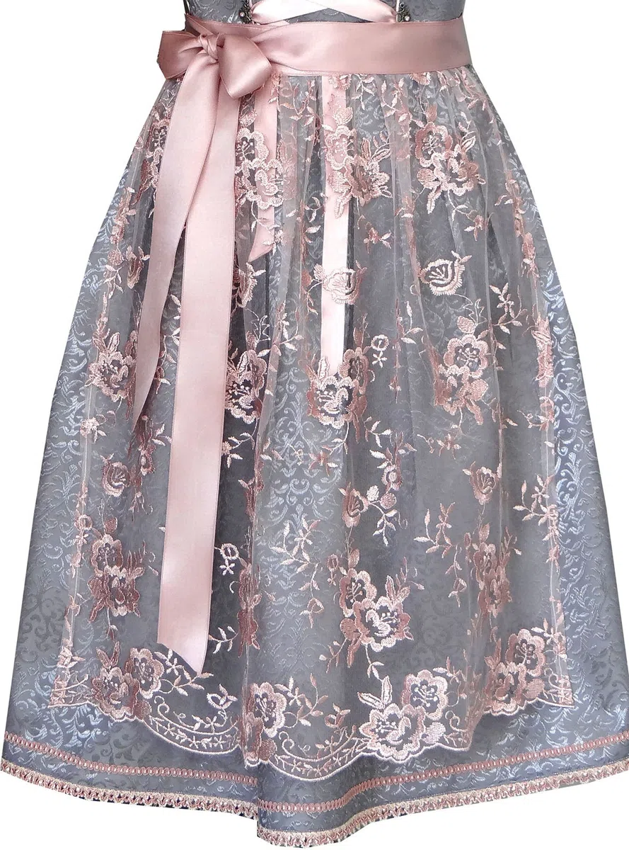 Alpenmärchen Midi Dirndl in esclusiva collezione con grembiule in pizzo, taglia 32-54 - ALM566