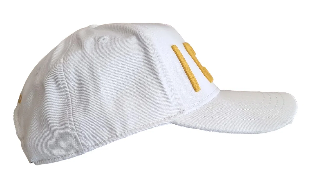 DSQUARED2 Cappello Berretto Baseball Uomo Icon M319 Bianco-Giallo