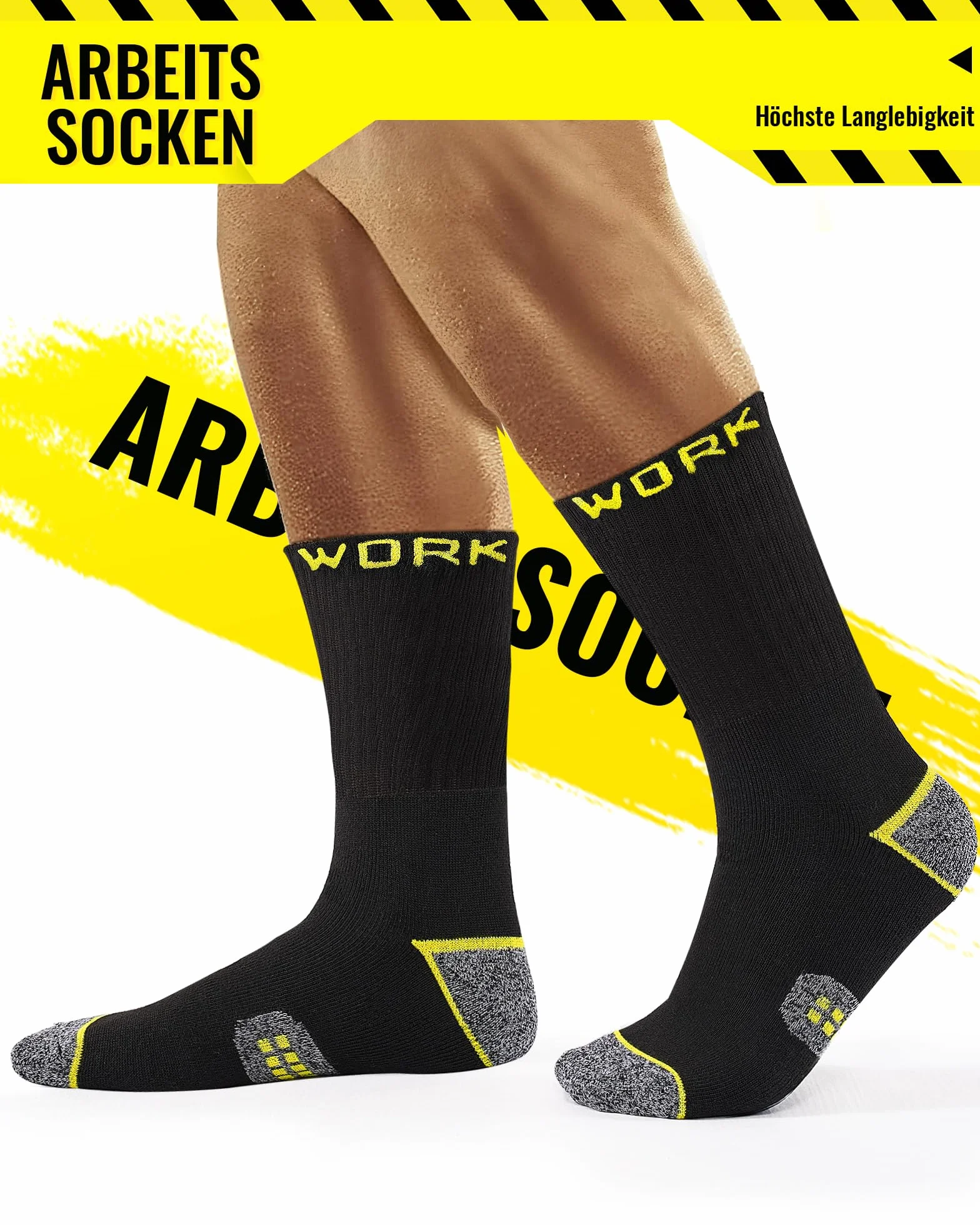 10 paia di calze e calzini da lavoro uomo, termiche, lunghe, imbottite e rinforzate, WORK Socks