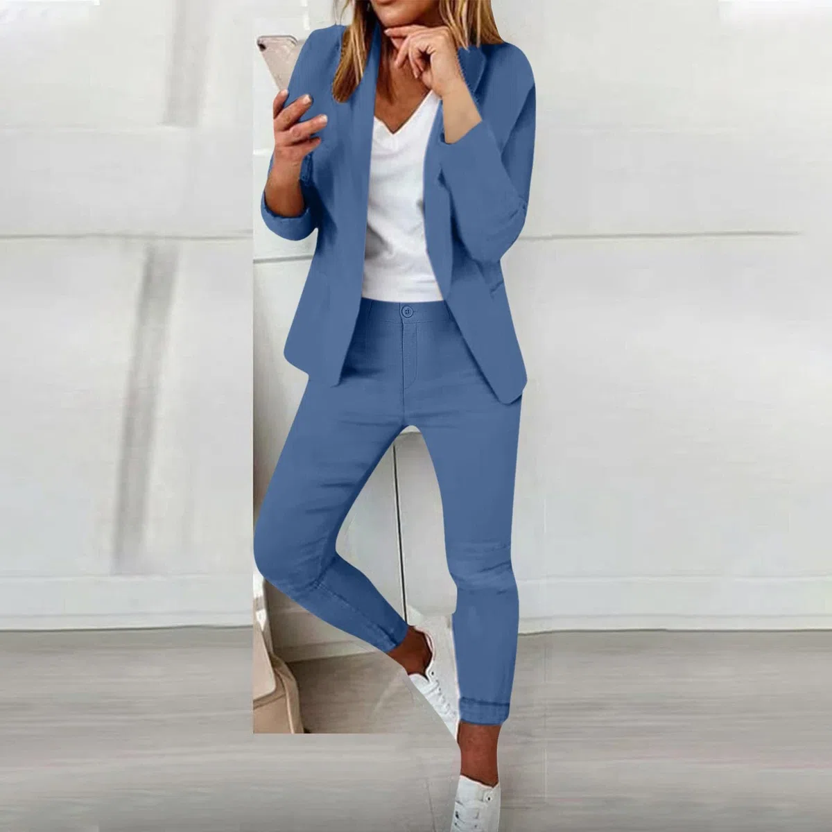 Tailleur Donna Due Pezzi Curvy Elegante Tailleur Pantalone da Donna Leggeri e Lavoro Completa con Risvolto Completo di Pantaloni e Blazer Pantaloni e Giacca Autunno Invernale