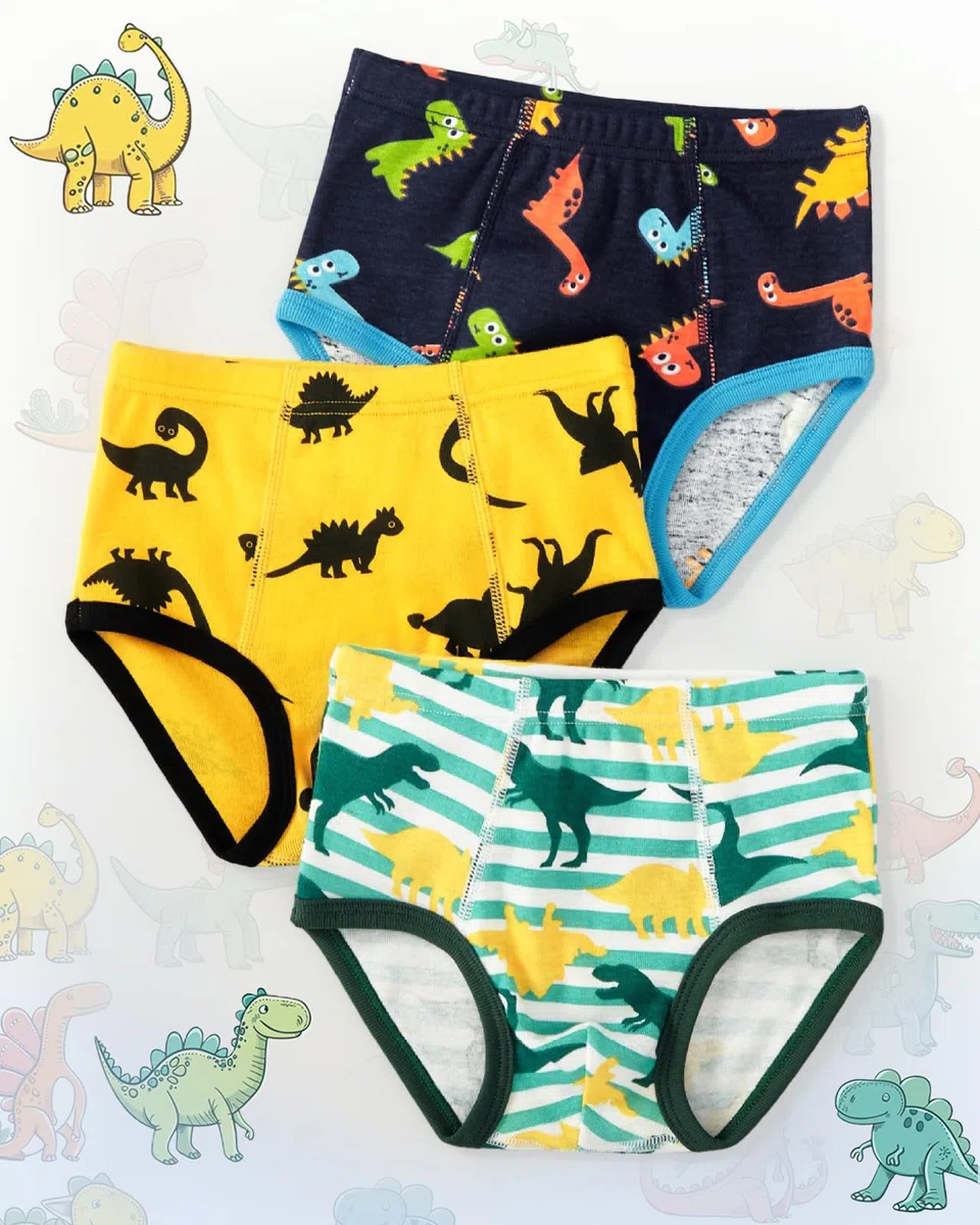 Domee Slip Intimo Cotone Dinosauro Bambino Confezione da 12