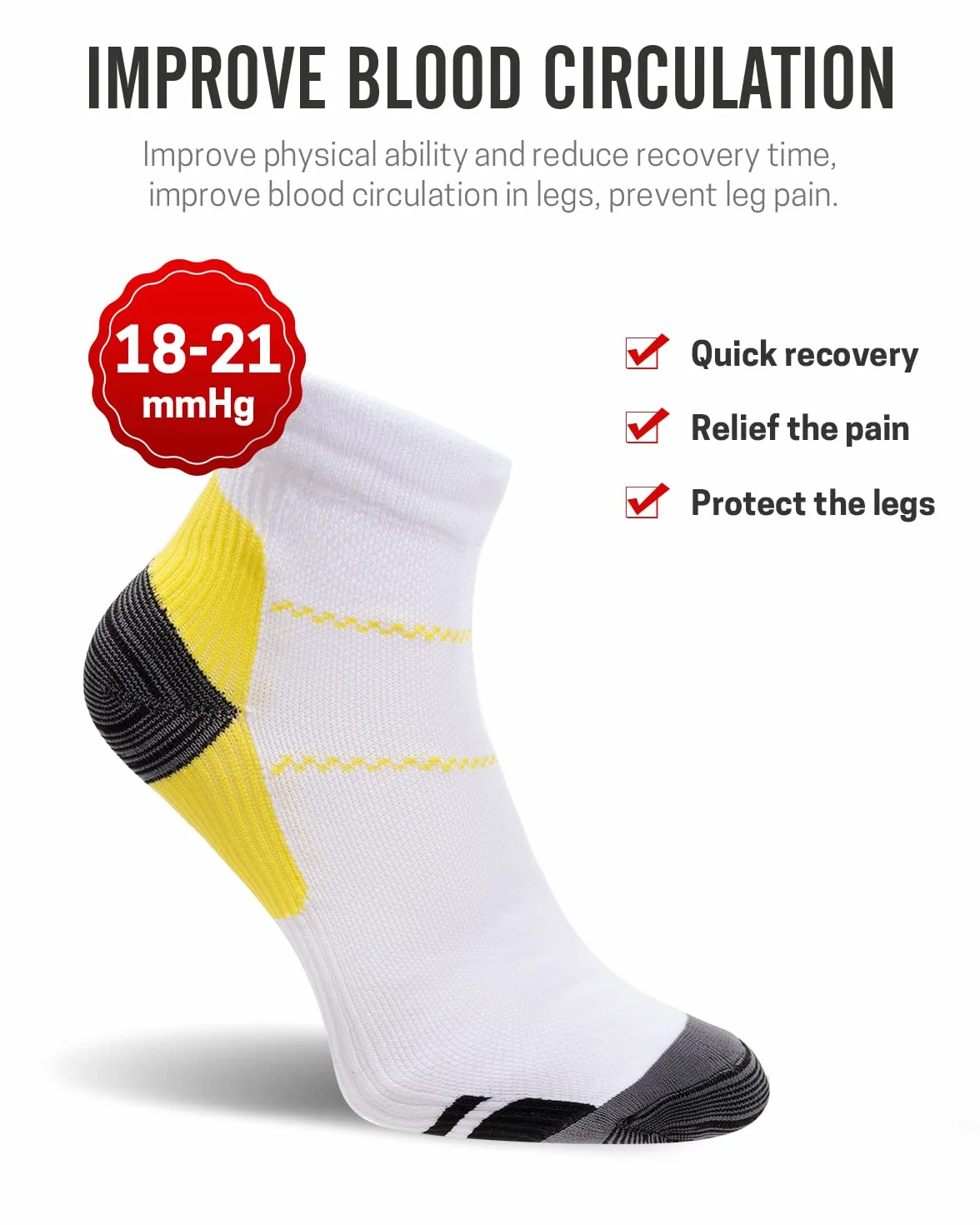 Meowoo 8 Paia Calze a Compressione per Uomo e Donna Ideale per Corridori, Gonfiore e Supporto per Arco Plantare, Low Cut Running Calze a Compressione