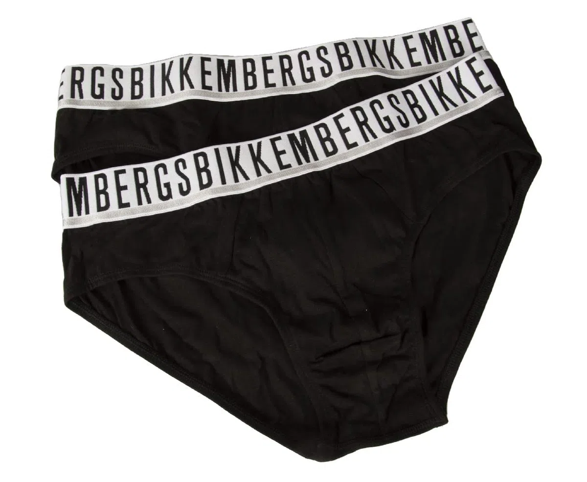Slip Uomo Bikkembergs Confezione 2 Pezzi Elastico a Vista Cotone Elasticizzato Underwear Articolo BKK1USP01BI Bipack Briefs